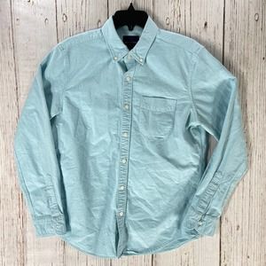 American Eagle Men Shirt Medium Blue Long Sleeves Button Up 100% Cotton